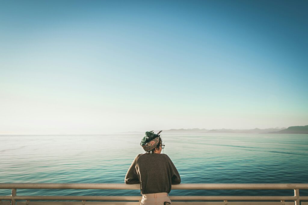Woman looking an Ventura beach